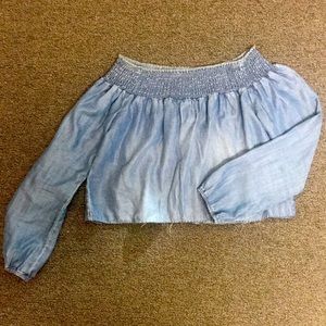 Blue Isabel cropped shirt